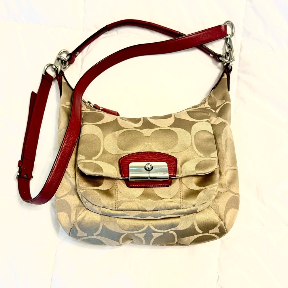 COACH purse/bag Kristin Signature Hobo Sateen Crossbody